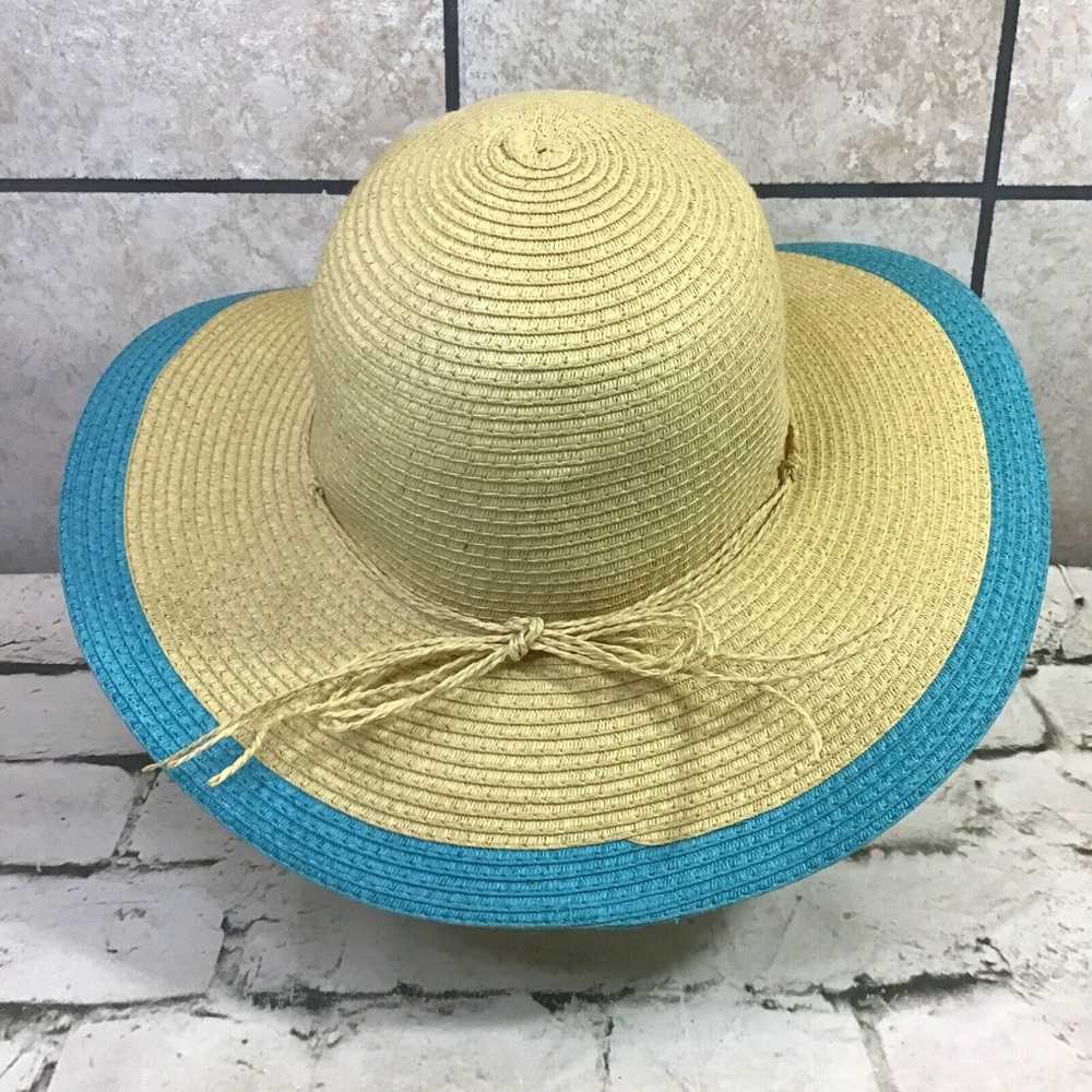 Vintage Womens One Size 100% Paper Straw Wide Bri… - image 3