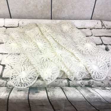 Vintage Handmade Crocheted in Japan Scarf White A… - image 1