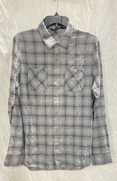 NWT Travis Mathew Mens Gray Plaid Long Sleeve Butt