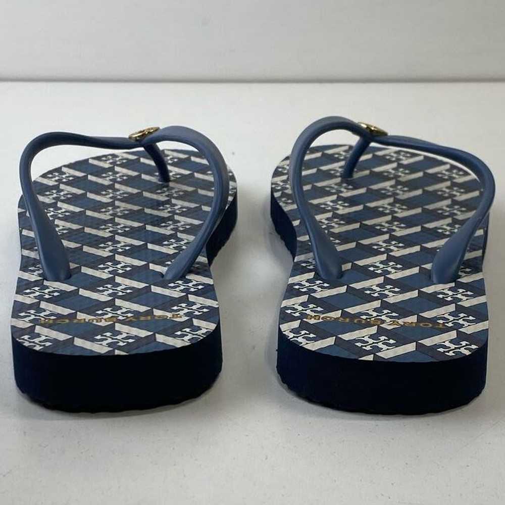 Tory Burch Geo Logo Thong Sandals Blue 7 - image 4