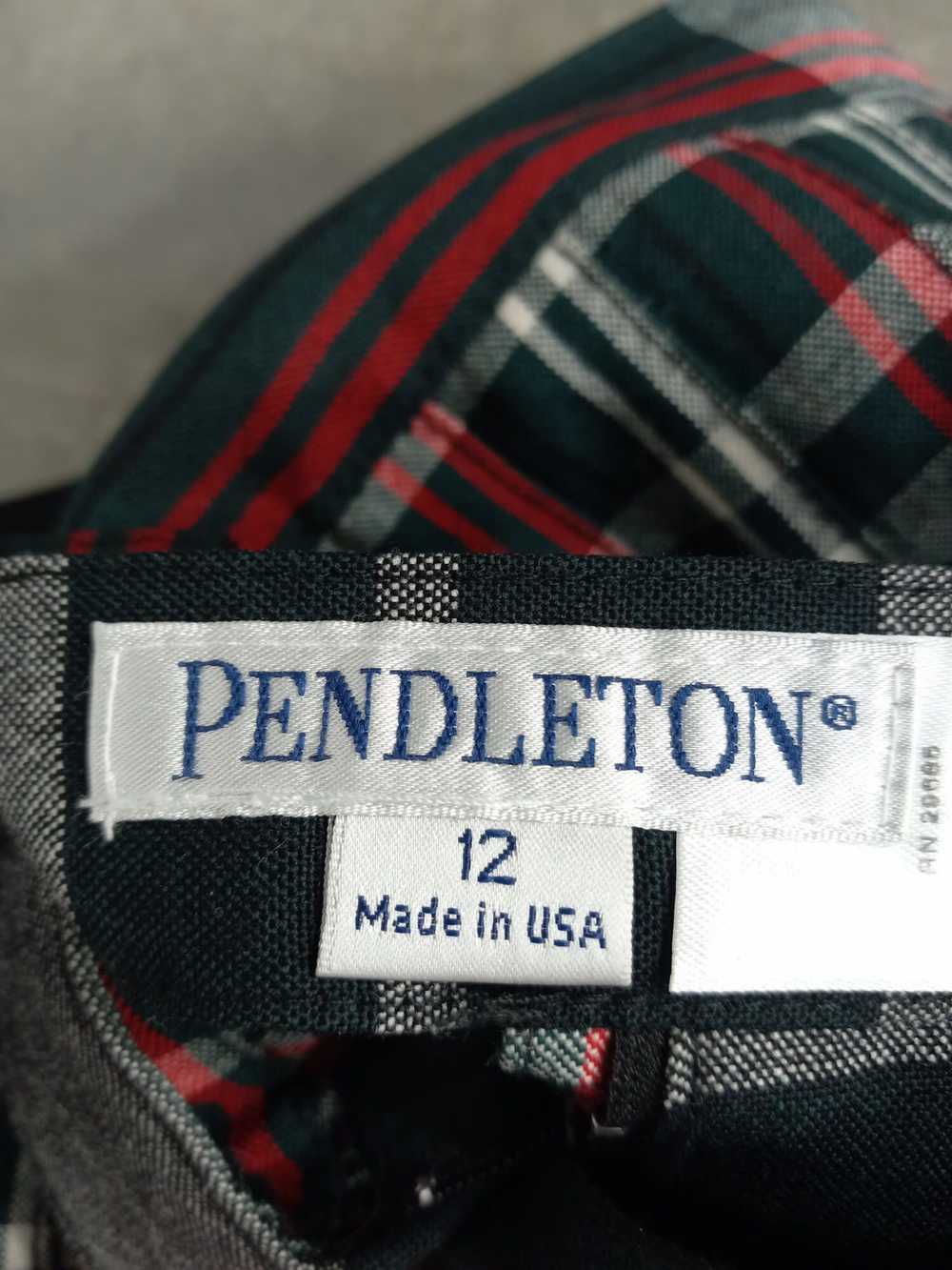 Pendleton Pleated Plaid Pattern Wool Skirt Size 12 - image 3