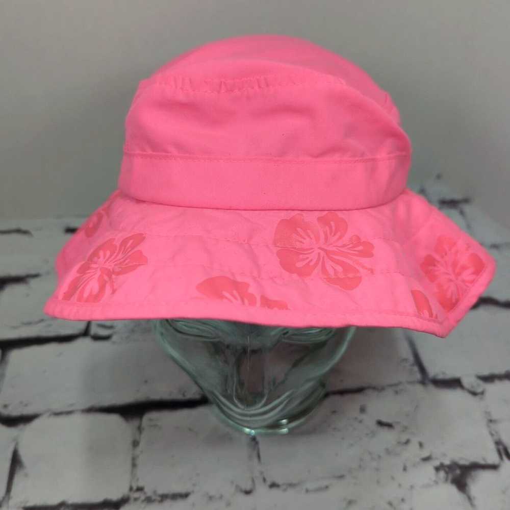 Vintage Sun Protection Zone Pink Bucket Hat Girls… - image 1