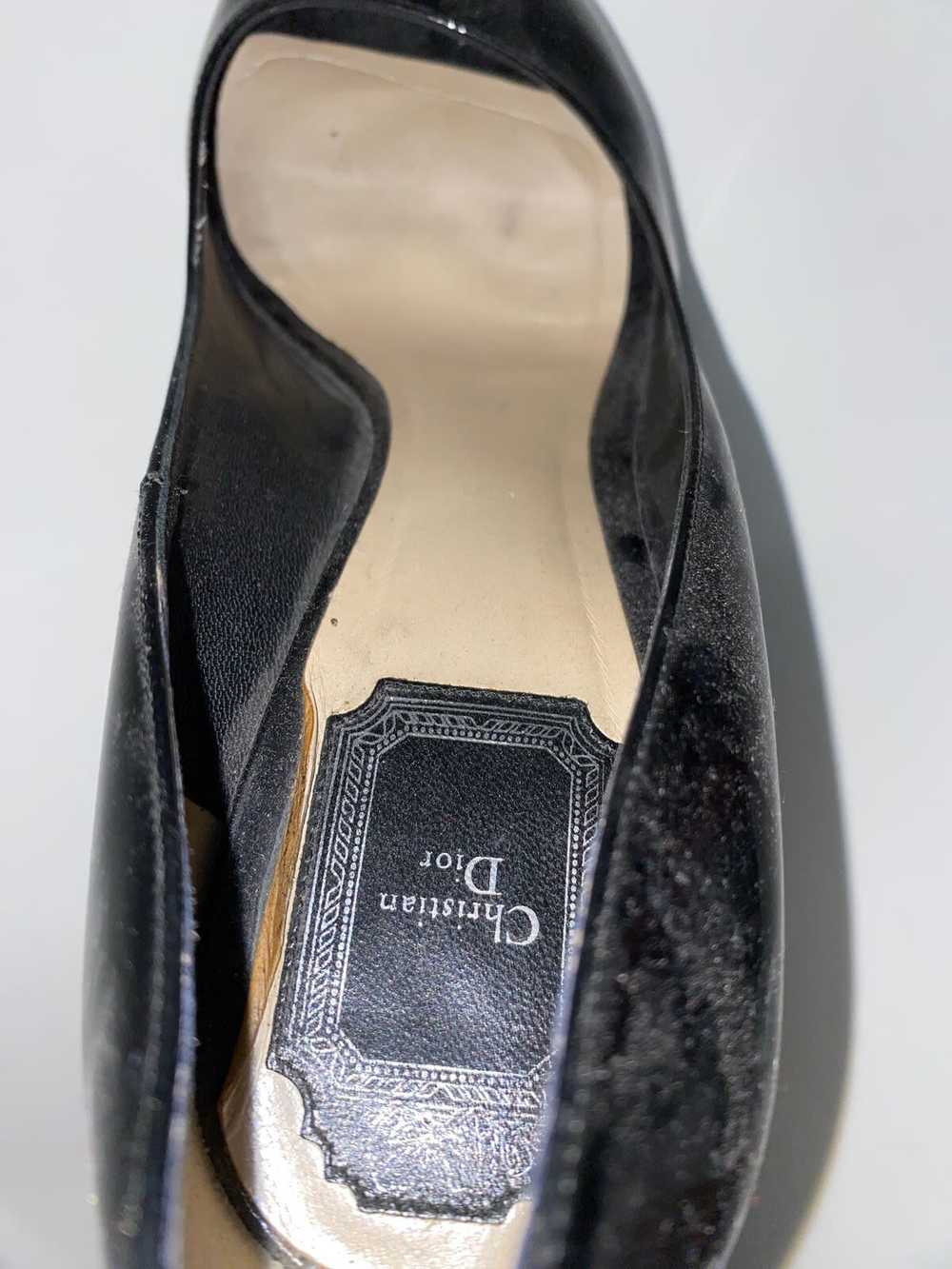 Authentic Christian Dior Black Patent Leather Pee… - image 6