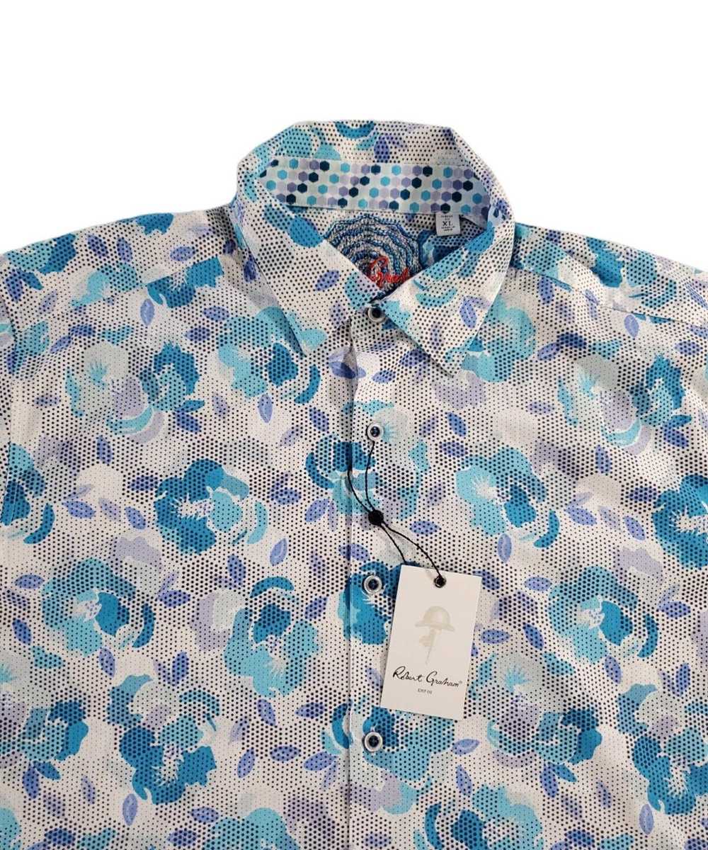 Robert Graham Blue White Geometric Floral - image 2