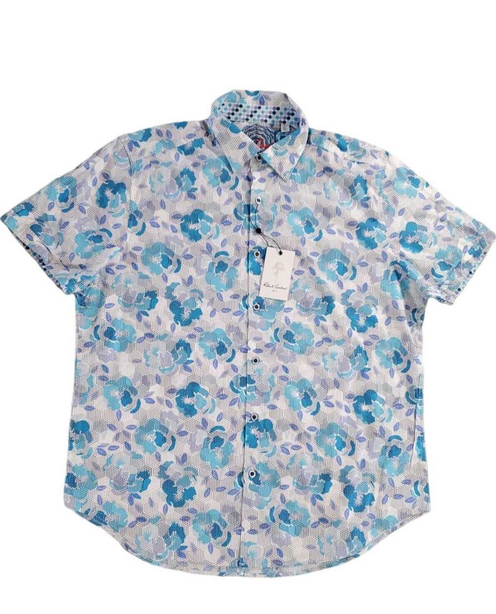 Robert Graham Blue White Geometric Floral - image 5