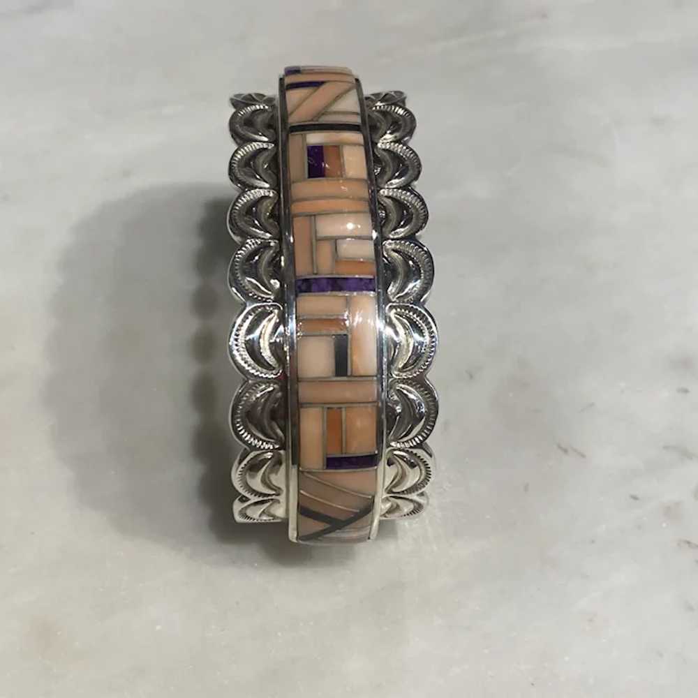 Inlay Bracelet by Navajo B Yazza - image 5