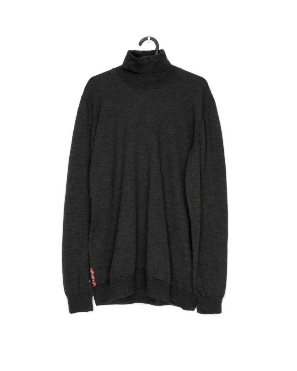 Prada Vintage Prada Linea Rossa Red Logo Knit Tur… - image 1