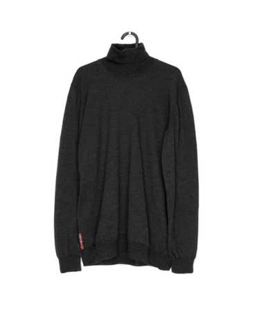 Prada Vintage Prada Linea Rossa Red Logo Knit Tur… - image 1