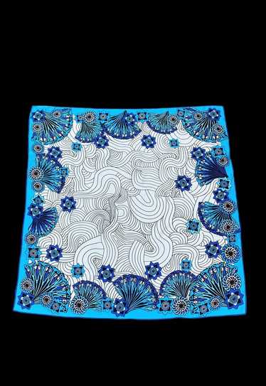 Giorgio Passigatti Vintage Large Blue Floral Scarf