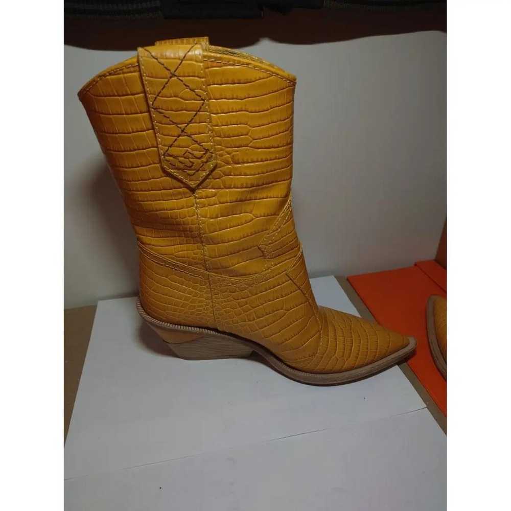 Fendi Cowboy leather biker boots - image 7