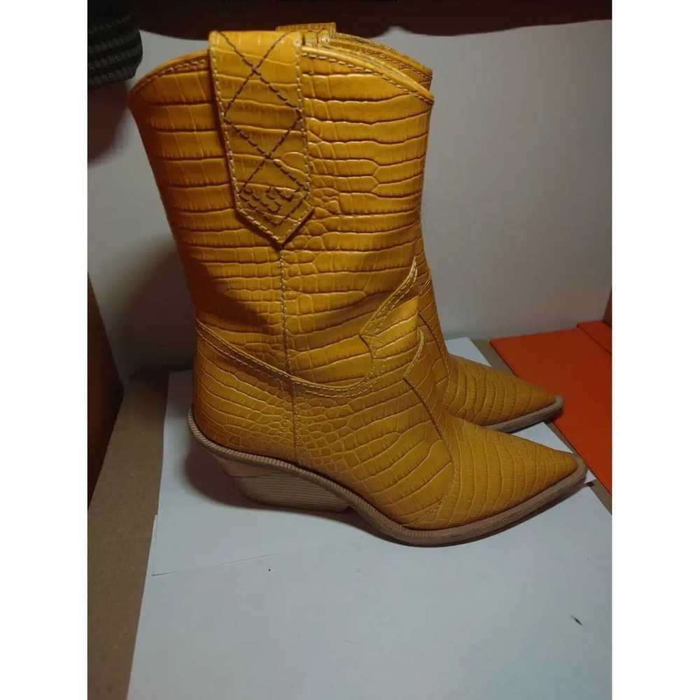 Fendi Cowboy leather biker boots - image 8