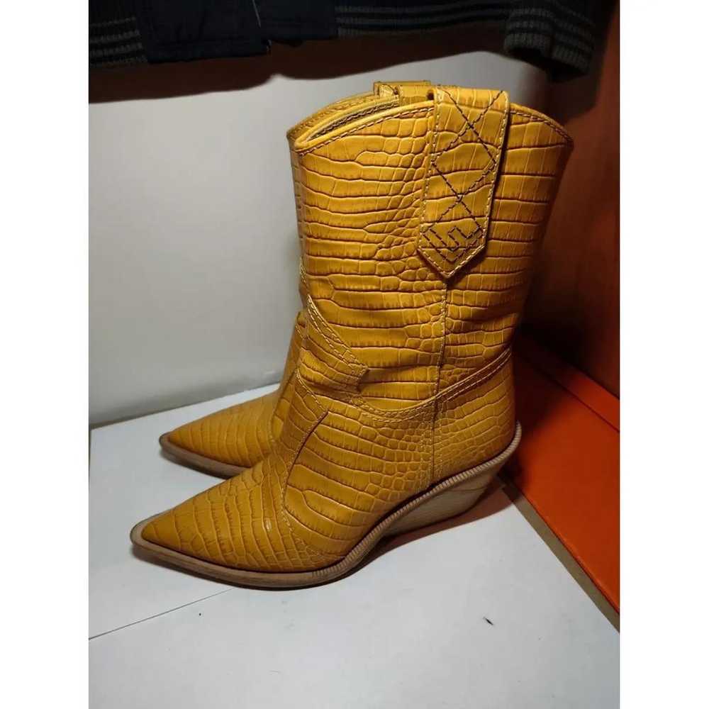 Fendi Cowboy leather biker boots - image 9