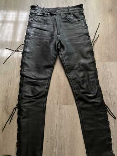 Vintage LEATHER LACE UP PANTS