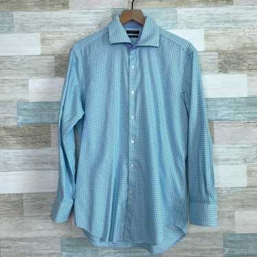 Tailorbyrd TailorByrd Button Front Shirt Blue Trim