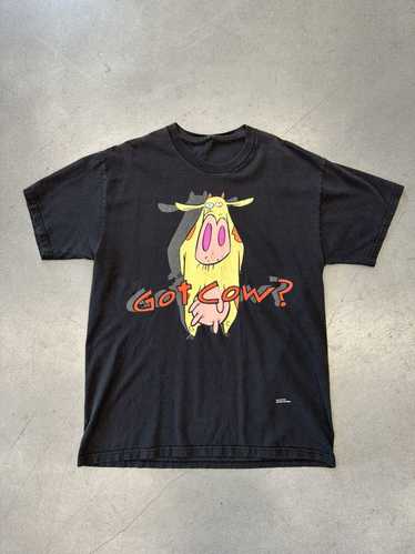 Vintage 1998 Vintage Cow and Chicken Shirt Cartoon