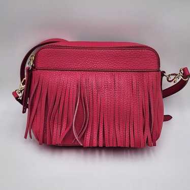 Fossil Women's "Sydney" Fringe Crossbody Bag Pomeg