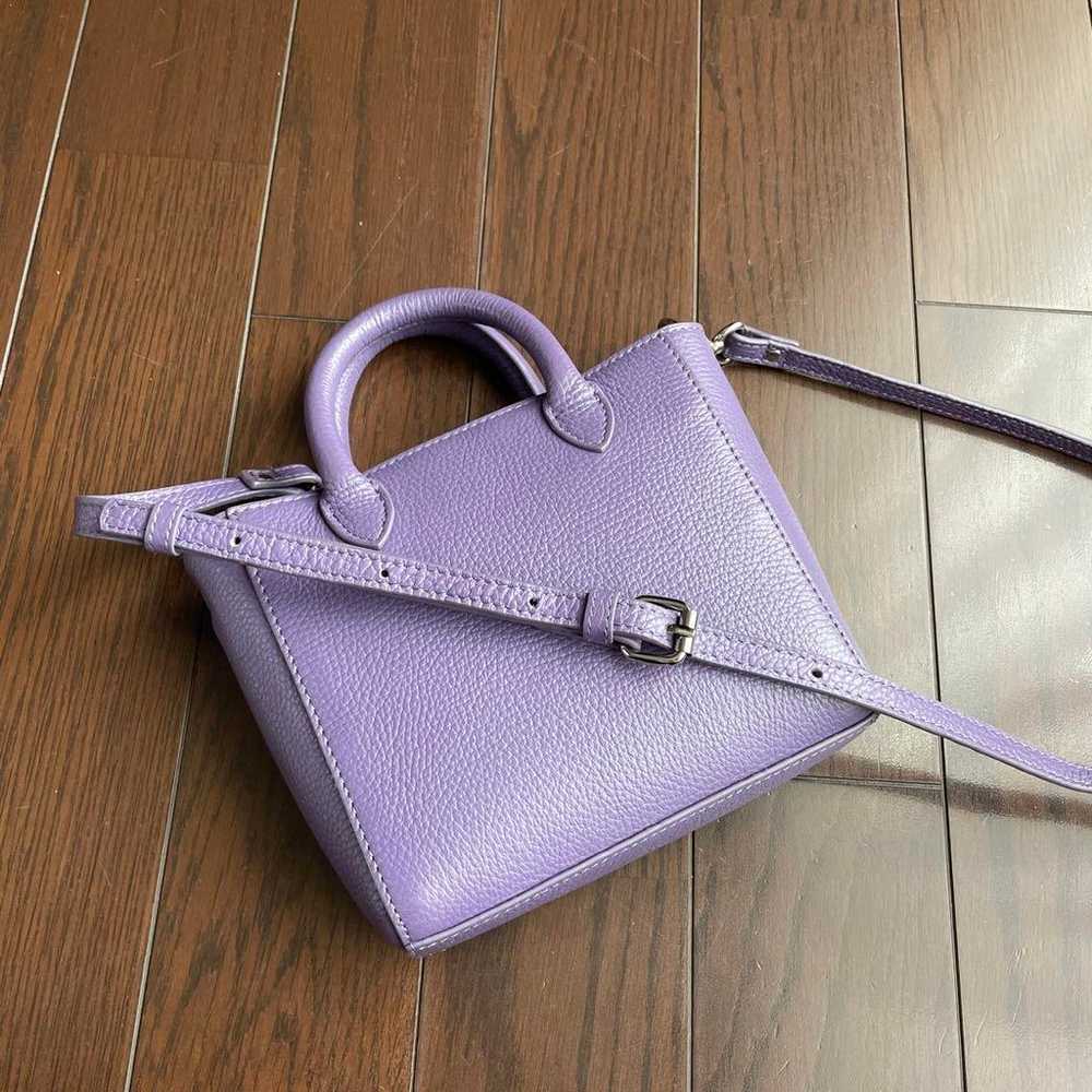 Genuine leather 2-way shoulder bag in purple, exc… - image 10