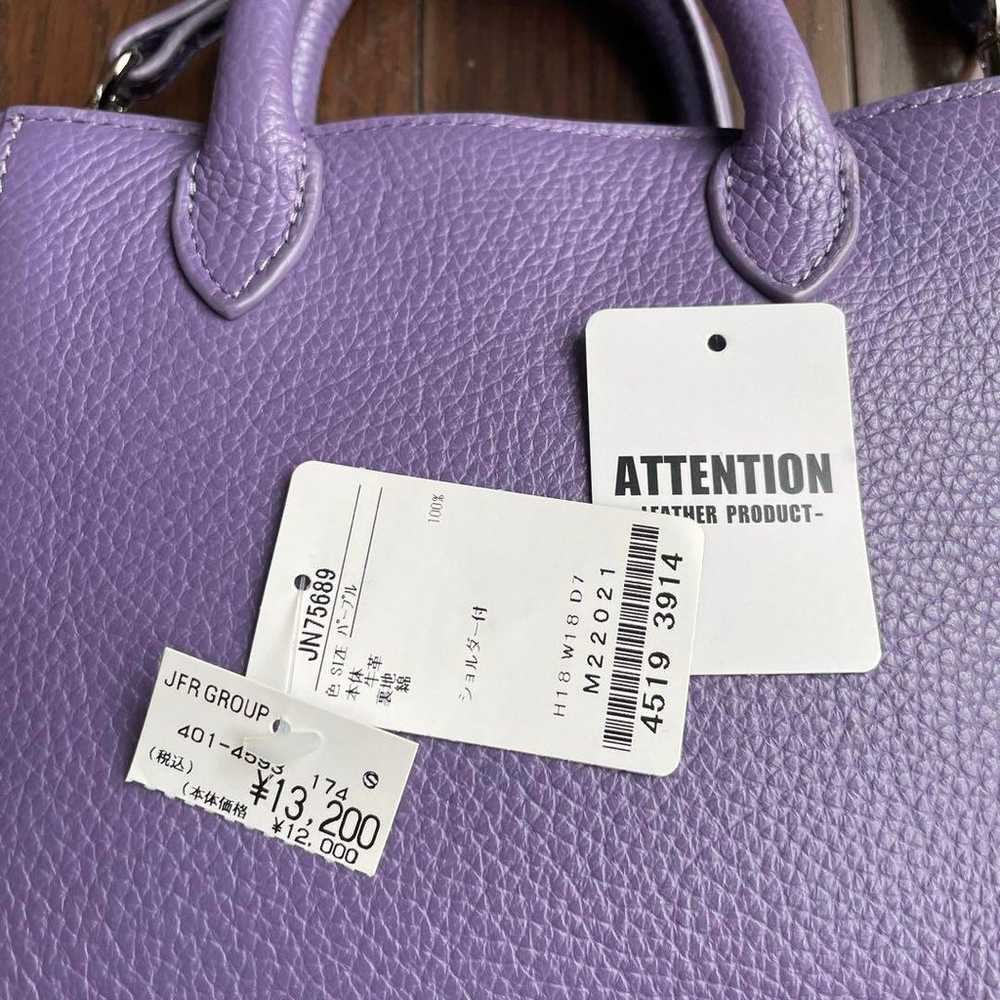 Genuine leather 2-way shoulder bag in purple, exc… - image 2