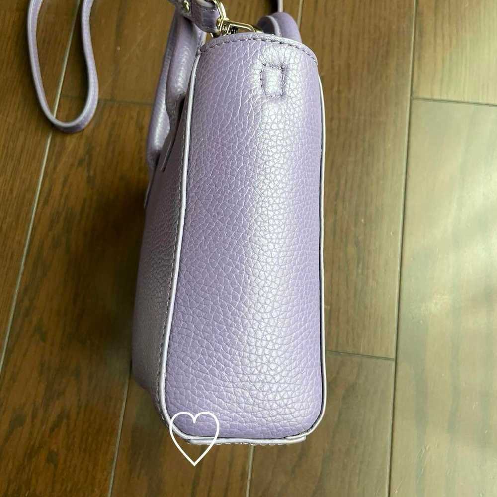 Genuine leather 2-way shoulder bag in purple, exc… - image 3