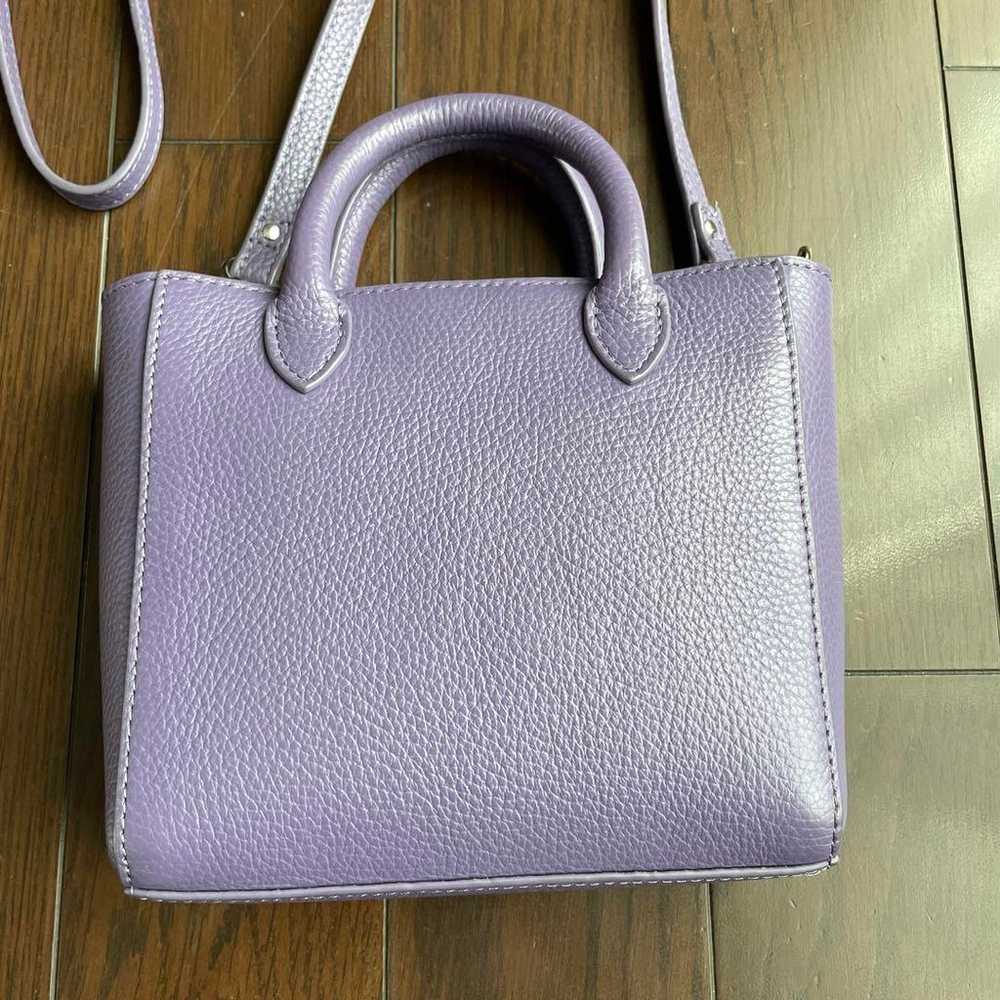 Genuine leather 2-way shoulder bag in purple, exc… - image 4