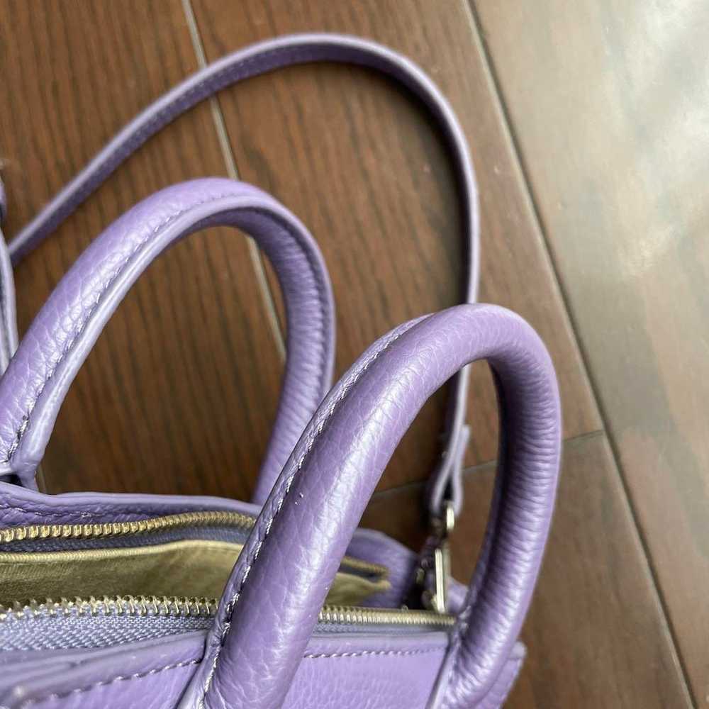 Genuine leather 2-way shoulder bag in purple, exc… - image 7