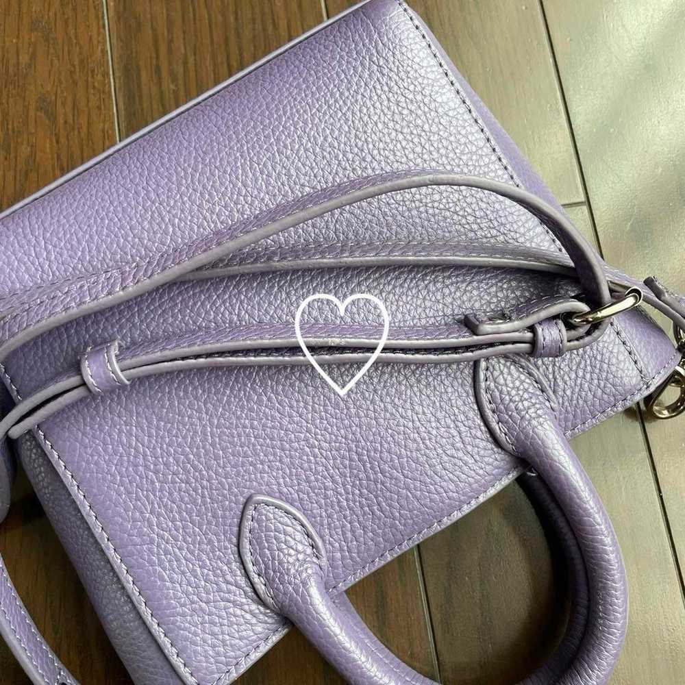 Genuine leather 2-way shoulder bag in purple, exc… - image 8