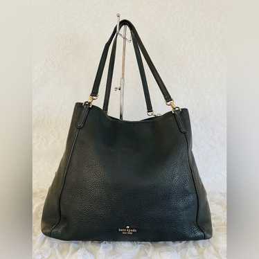 KATE SPADE Black pebble leather hobo shoulder bag