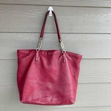 Coach red leather purse