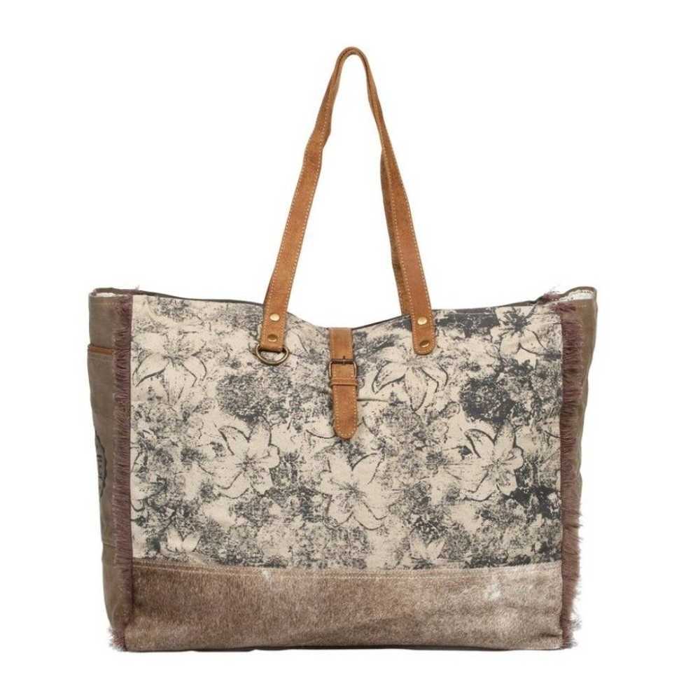 Myra Bag Handmade Floweret Weekender Tote Bag Upc… - image 2