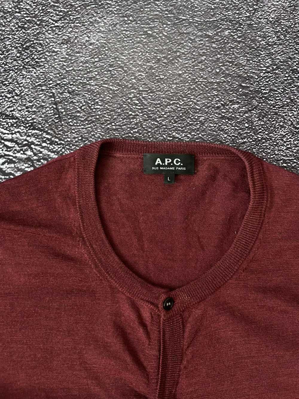 A.P.C. A.P.C. Wool Red Cardigan Size L - image 3