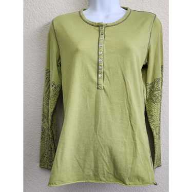 Other Title Nine Lime Green Henley Long Graphic S… - image 1