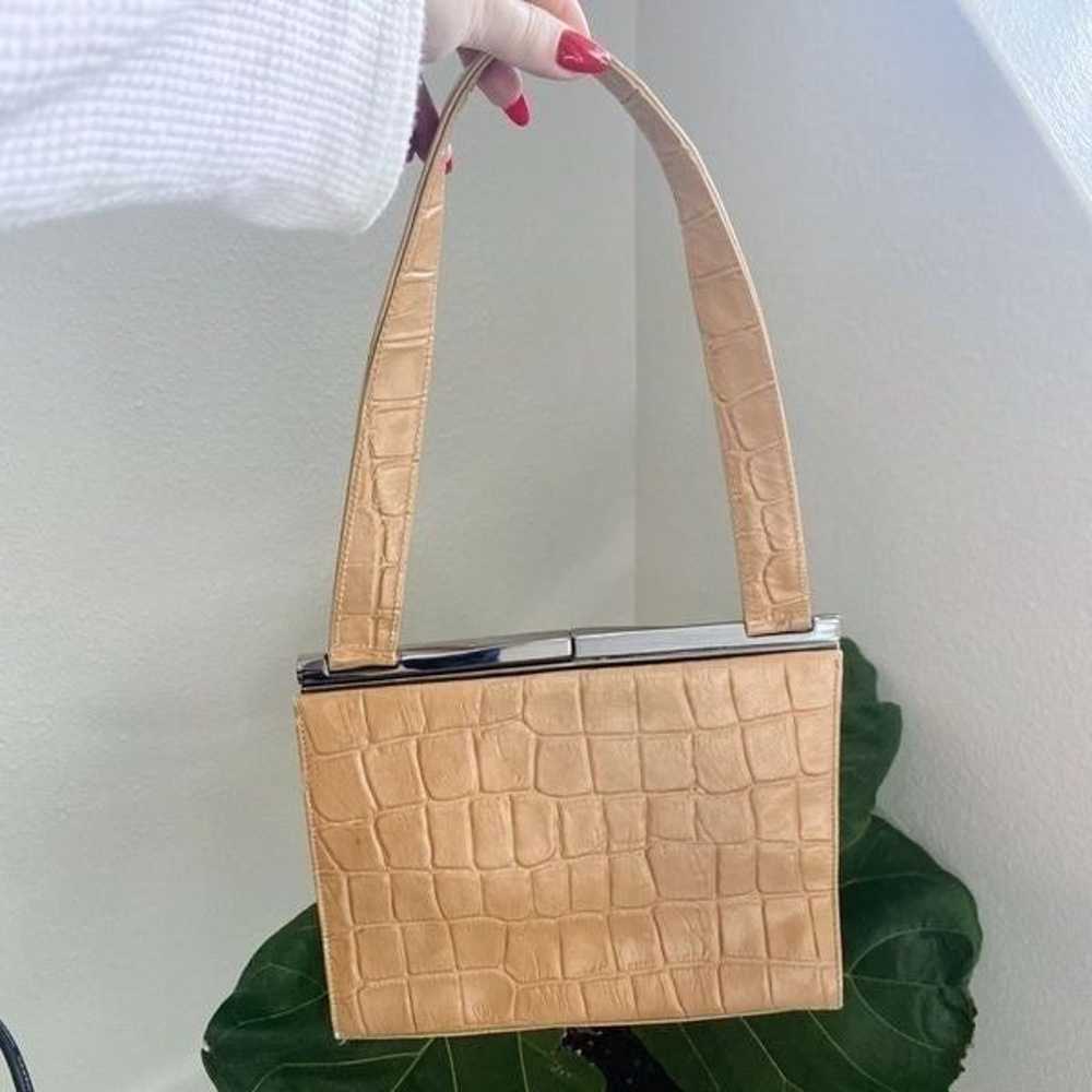 Vintage Tan Square Shoulder Purse - image 2