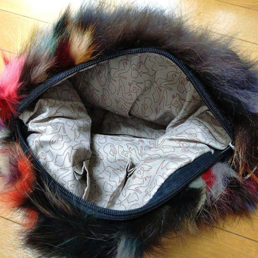 Real fur genuine leather shoulder bag. - image 11