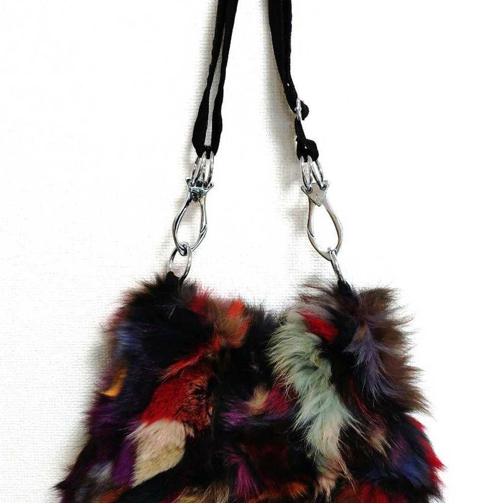 Real fur genuine leather shoulder bag. - image 1