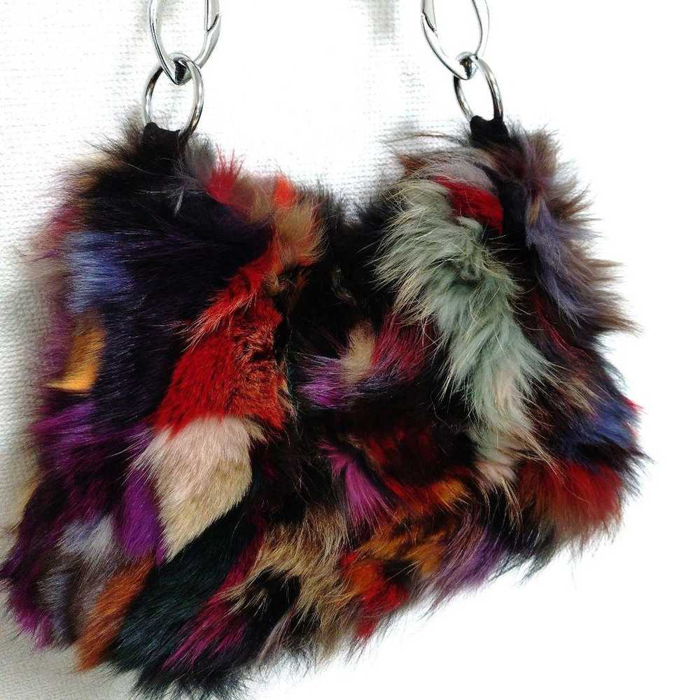 Real fur genuine leather shoulder bag. - image 2