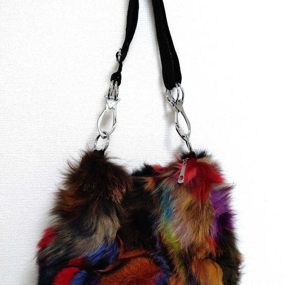 Real fur genuine leather shoulder bag. - image 4