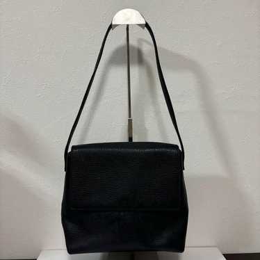 【LOEWE】Shoulder Bag Logo Embossed Leather Black