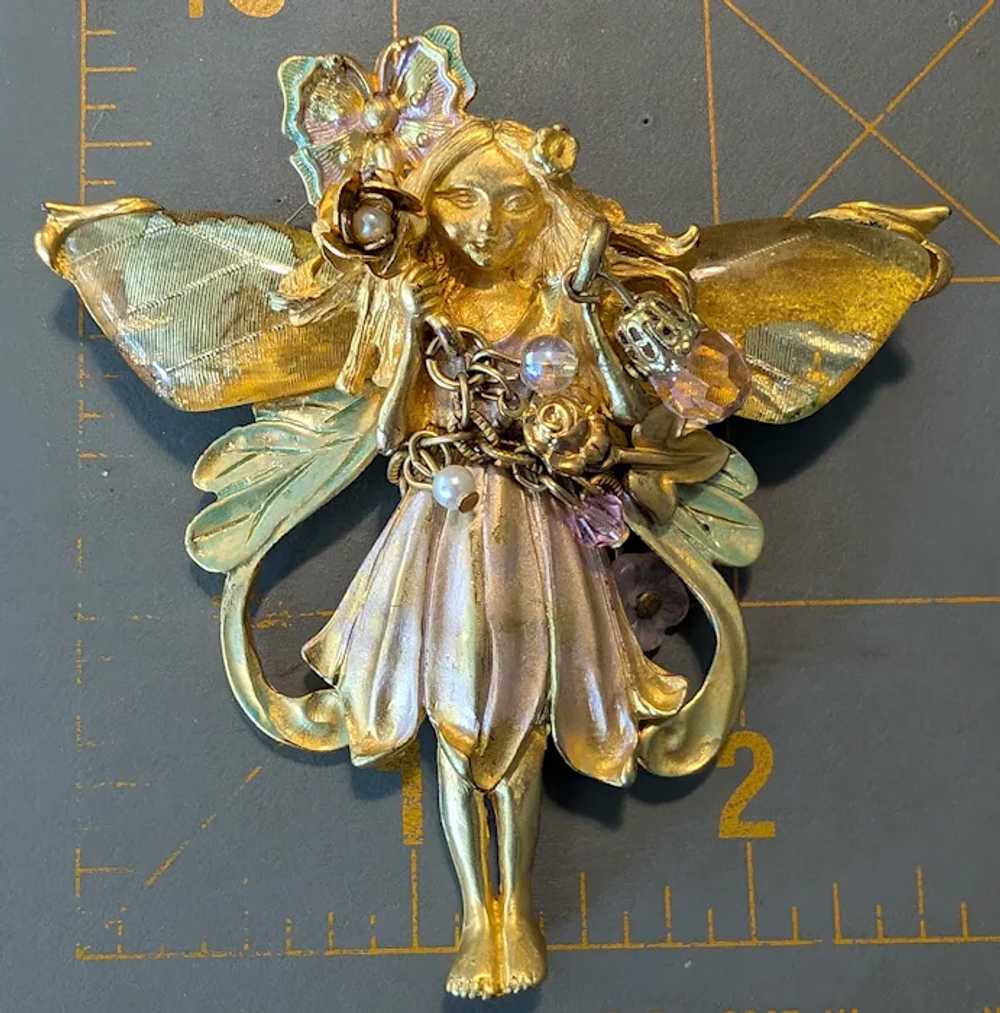 Kirks Folly Gold Tone Enamel Primrose Fairy Brooc… - image 7