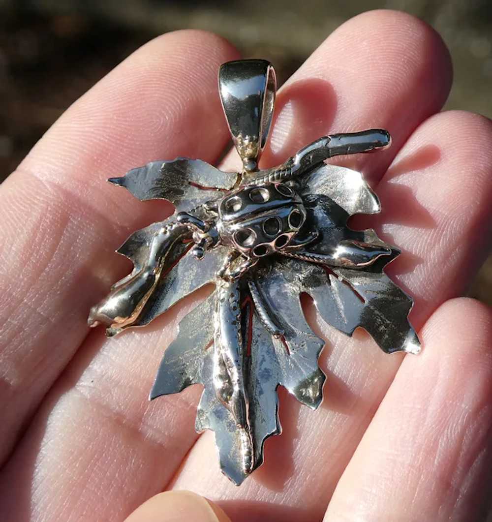 Vintage Arts Handmade Sterling Silver Ladybug on … - image 10