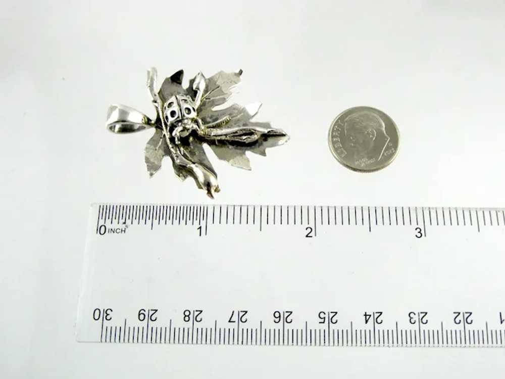 Vintage Arts Handmade Sterling Silver Ladybug on … - image 12