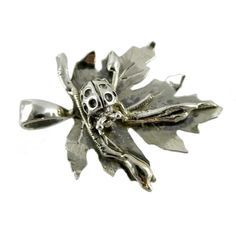 Vintage Arts Handmade Sterling Silver Ladybug on … - image 1