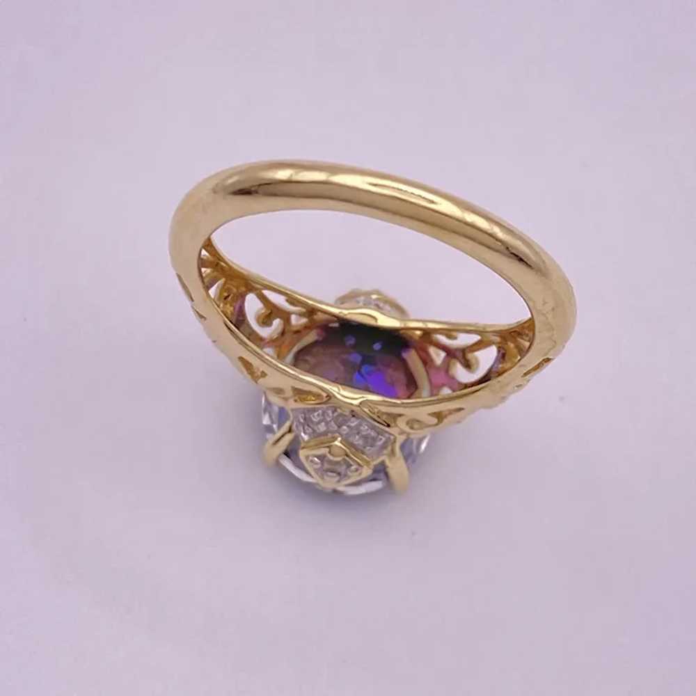 Mesmerizing Mystic Topaz Ring 6.32 Carat TW 14K F… - image 7