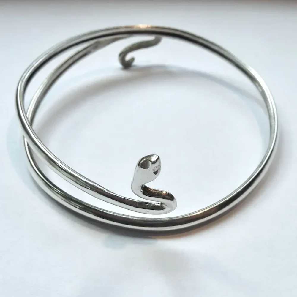 Sterling Silver 925 Snake Wrap Bracelet - image 2