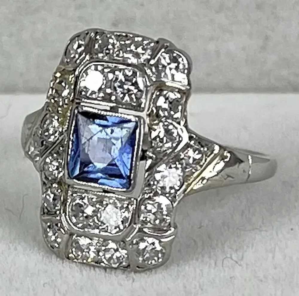 Dazzling Tiffany Art Deco Sapphire Diamond Ring - image 10