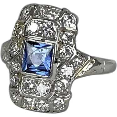 Dazzling Tiffany Art Deco Sapphire Diamond Ring - image 1