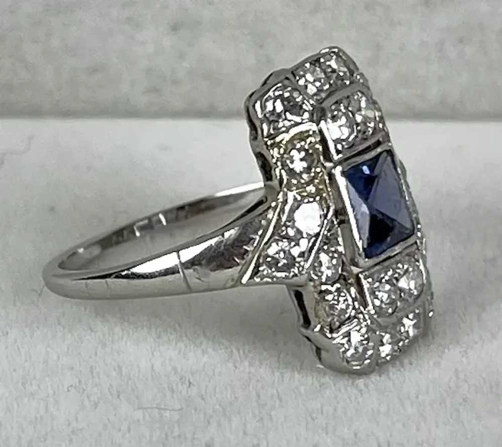 Dazzling Tiffany Art Deco Sapphire Diamond Ring - image 5