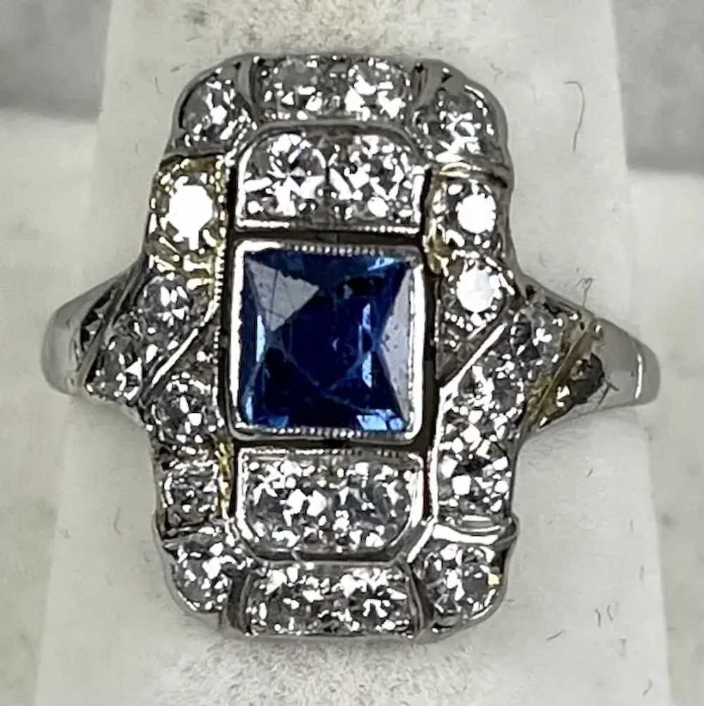 Dazzling Tiffany Art Deco Sapphire Diamond Ring - image 6