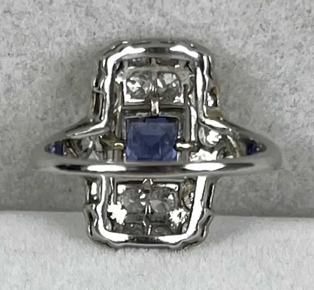 Dazzling Tiffany Art Deco Sapphire Diamond Ring - image 7