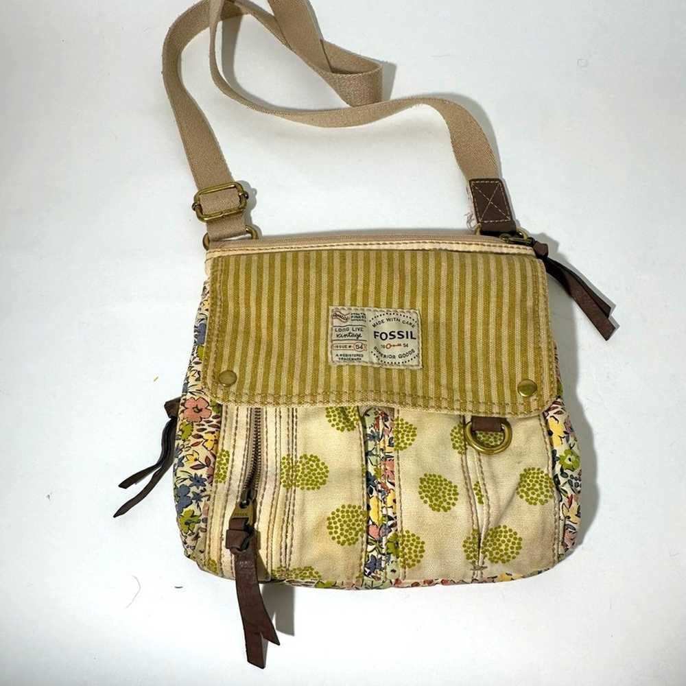 Fossil Long Live Vintage Canvas Crossbody Bag - image 1