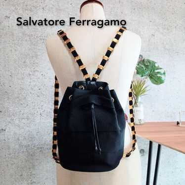 Salvatore Ferragamo Vara Chain Vintage Bag Black G